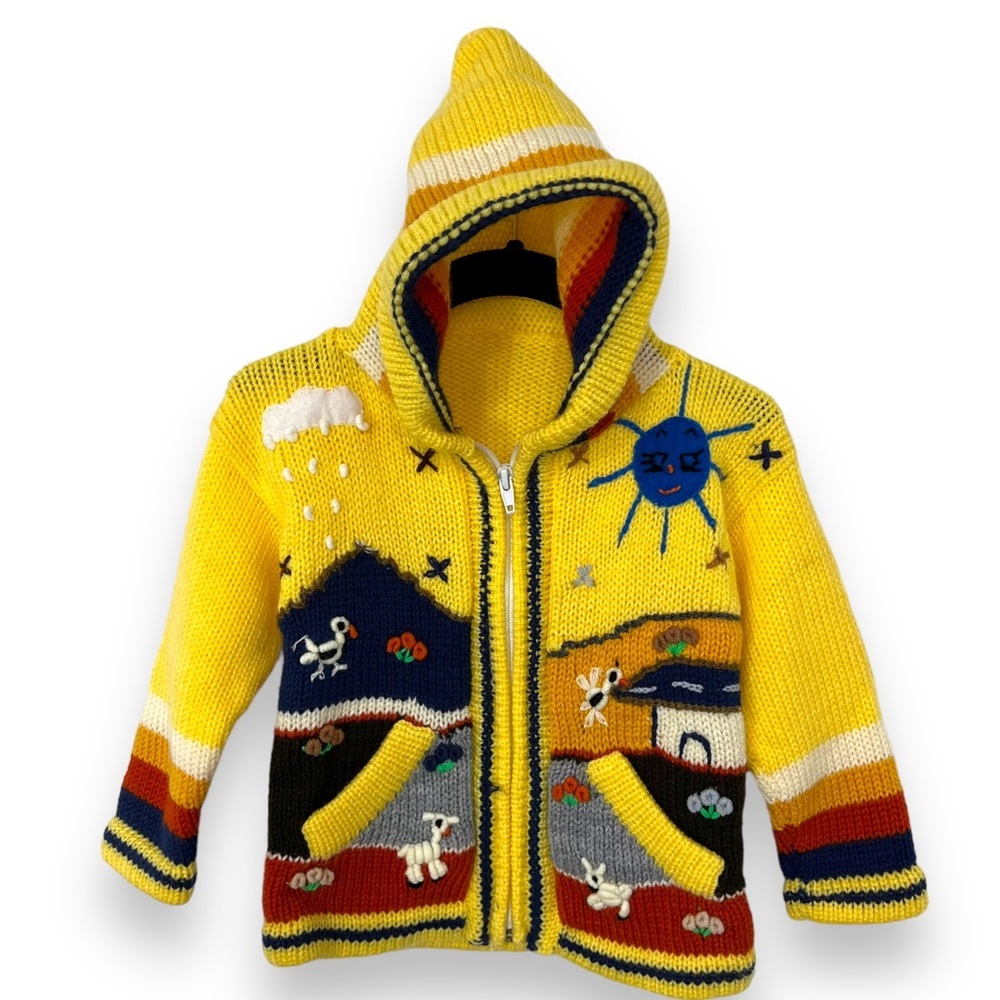 Yellow Kids Sweater with Hood